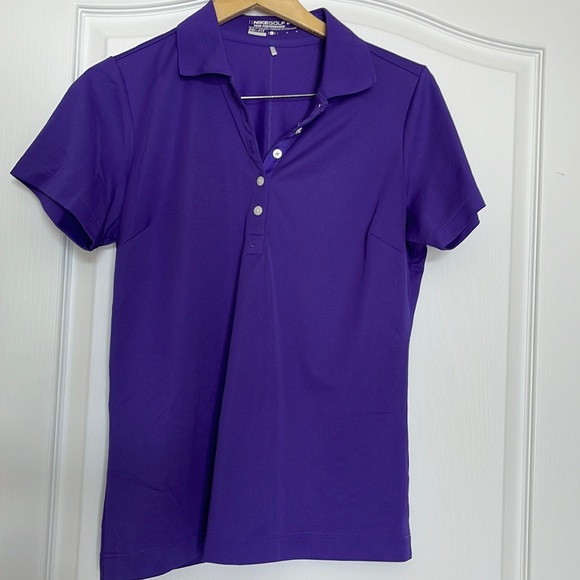 Nike Golf dri fit ladies Polo shirt purple size L - Picture 1 of 4